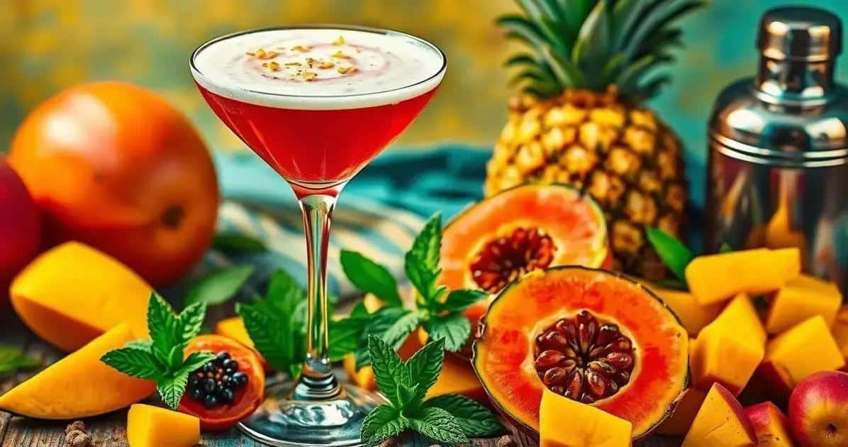 Recipe Curiosities about Martini with Passion Fruit Foam and Mint