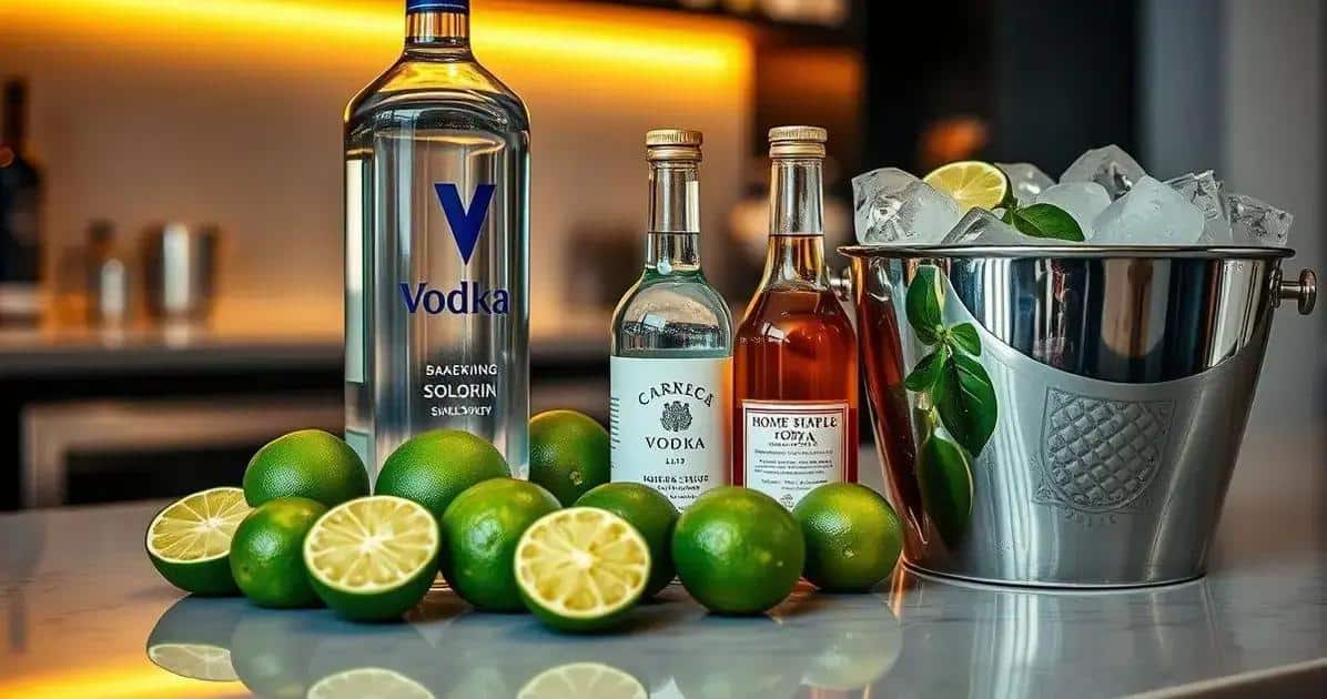 Recipe Ingredients for a Gimlet with Vodka