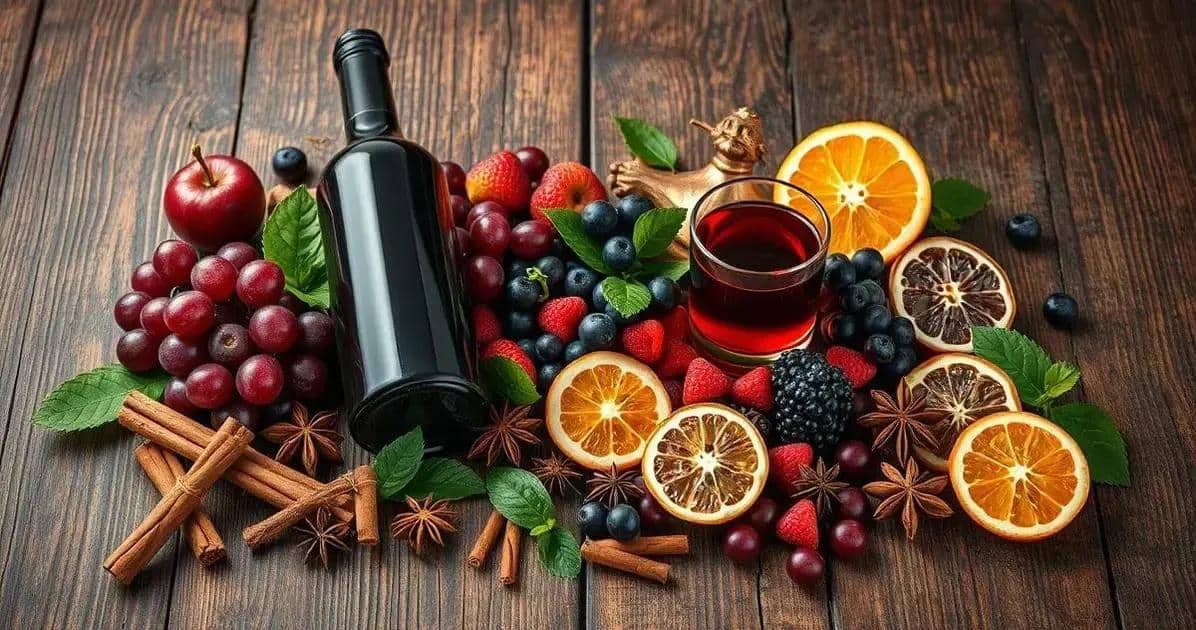 Recipe Ingredients for a Red Wine Drink