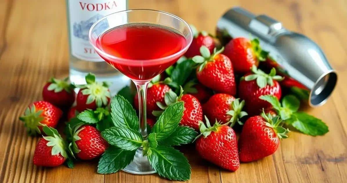 Recipe Ingredients for a Strawberry Martini