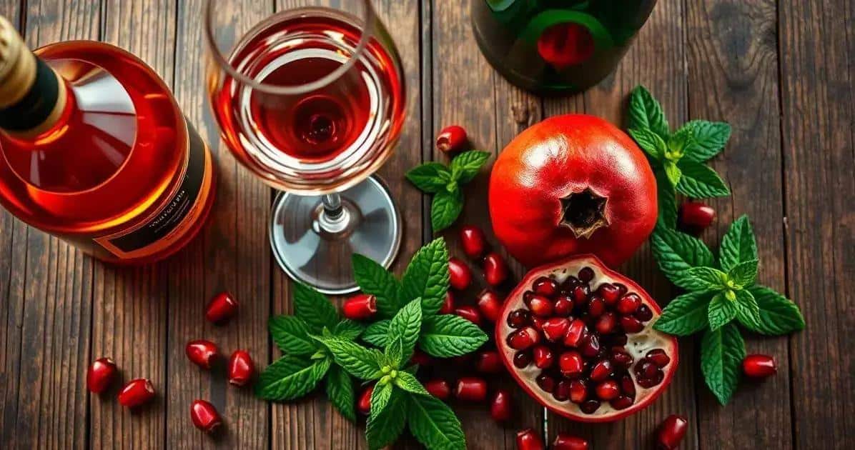 Recipe Ingredients for Cocktail with Pomegranate Liqueur and Champagne