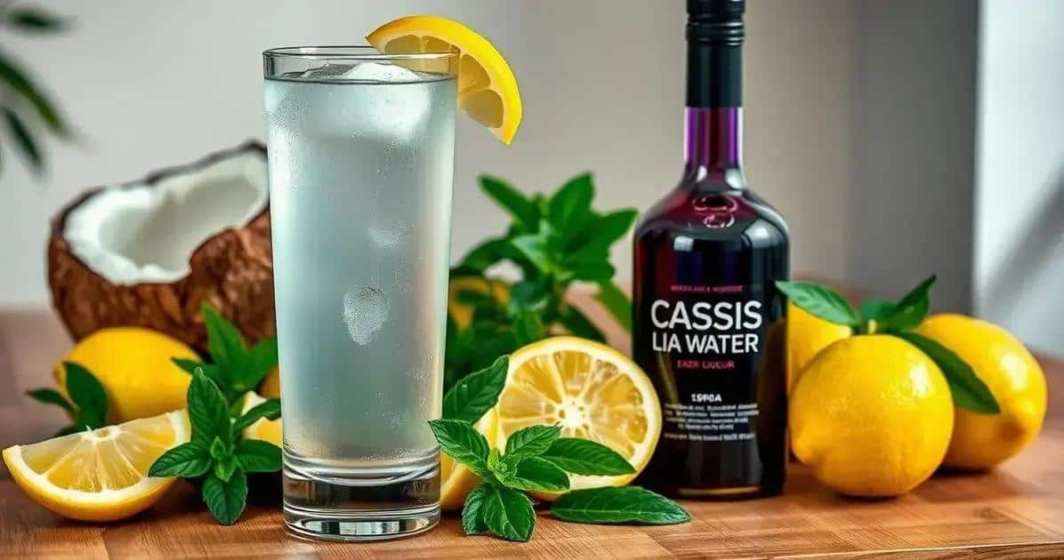 Recipe Ingredients for Coconut Water with Cassis Liqueur and Lemon