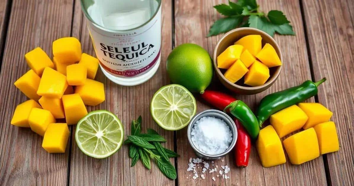 Recipe Ingredients for Frozen Mango Margarita with Pepper