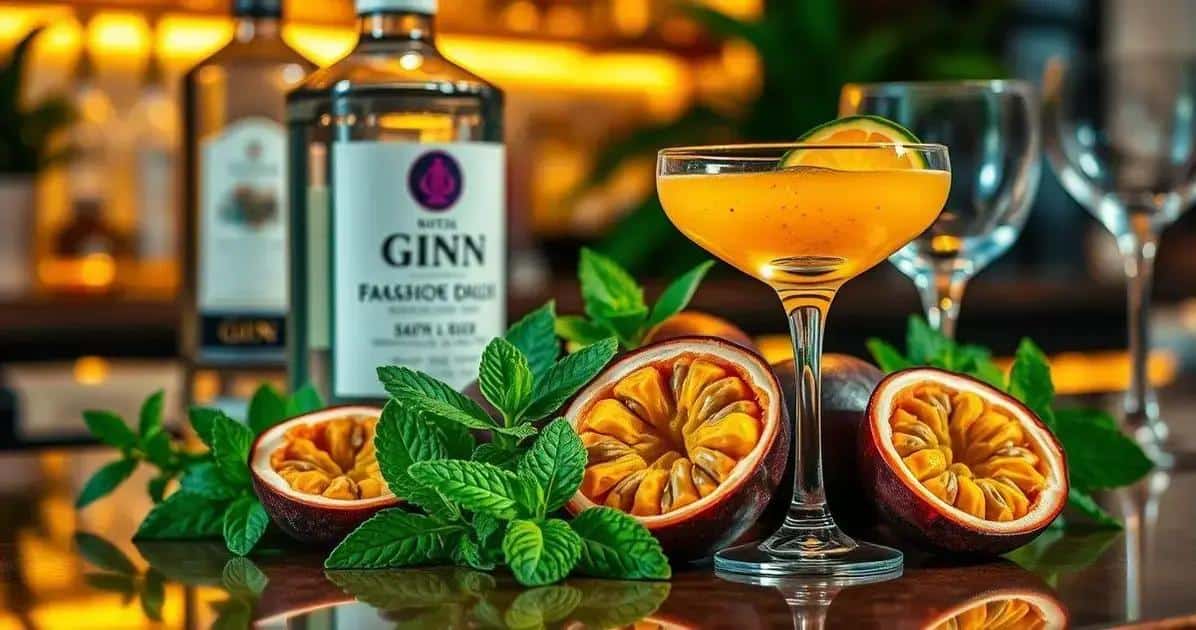 Recipe Ingredients for Martini with Passion Fruit Foam and Mint
