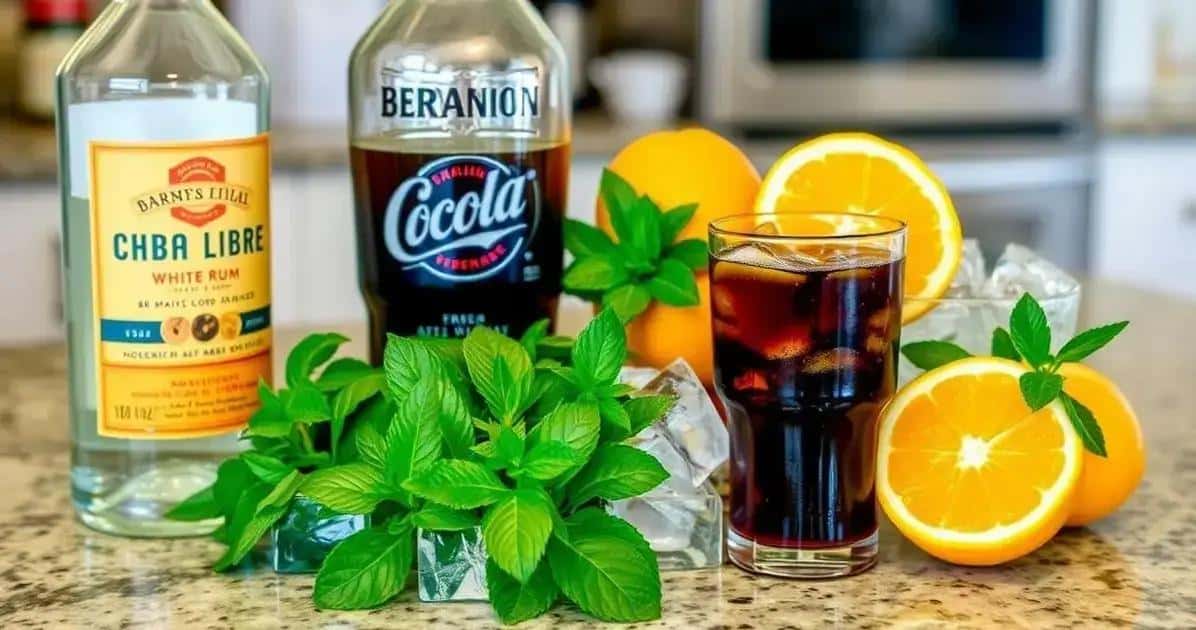 Recipe Ingredients for Orange Cuba Libre with Mint