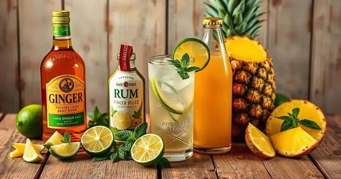 Recipe Ingredients for Rum with Ginger and Pineapple Soda