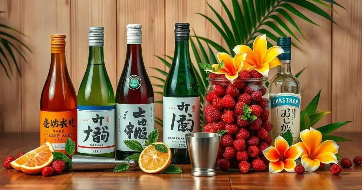 Recipe Ingredients for Sake with Red Berries and Coconut Liqueur