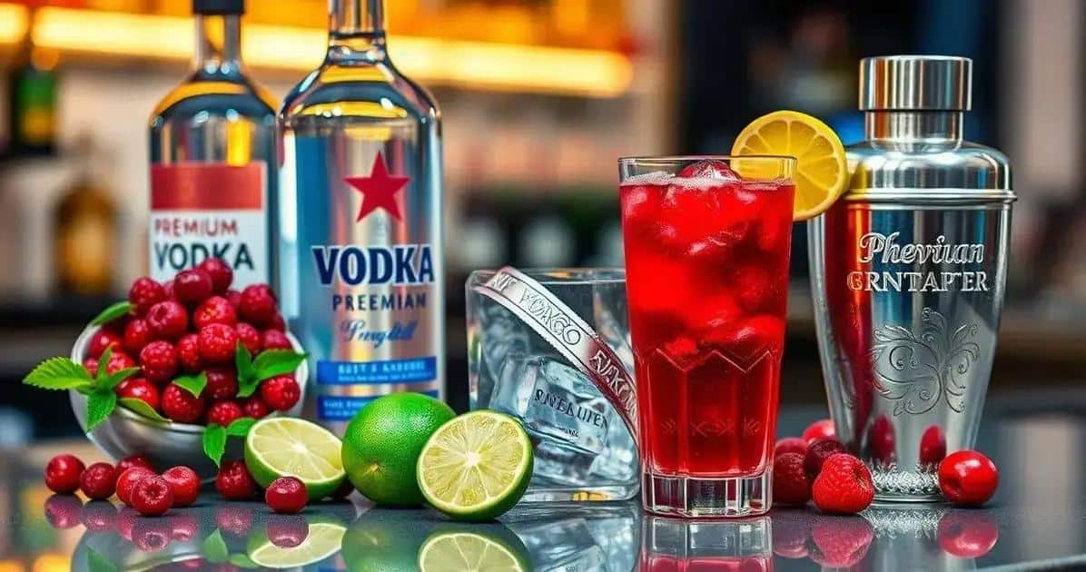 Recipe Ingredients for the Vodka and Red Berry Cocktail