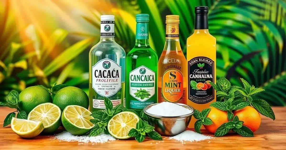 Recipe Ingredients for Tropical Caipiríssima with Mint Liqueur