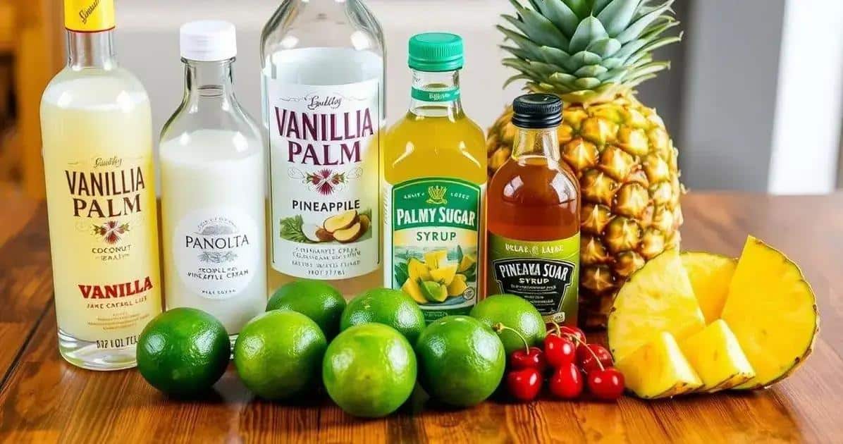 Recipe Ingredients for Vanilia Palm Drink