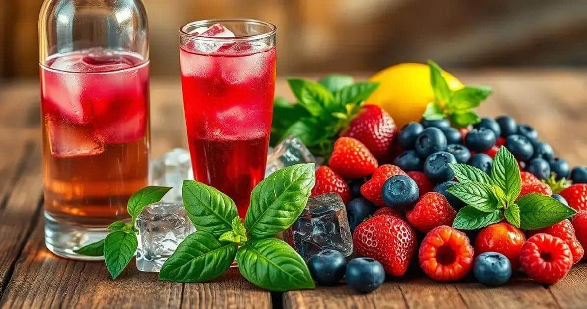 Recipe Ingredients for Vodka with Red Berry Soda and Basil