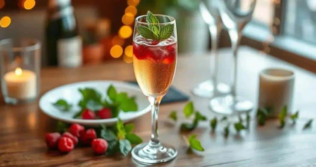 Champagne with Raspberry Juice and Mint: A Refreshing Delight for Celebrations