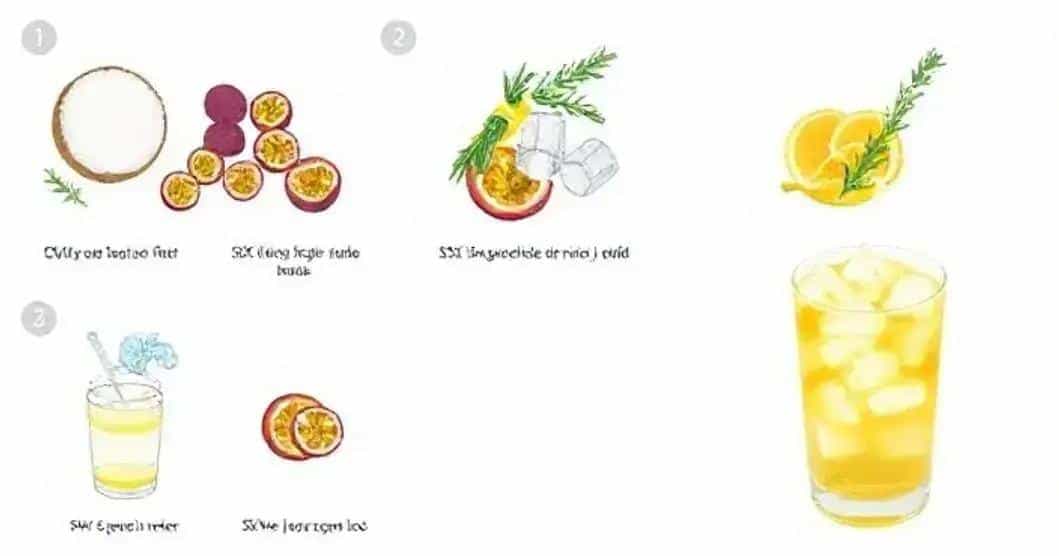 Detailed Preparation of Coconut Water and Passion Fruit Juice