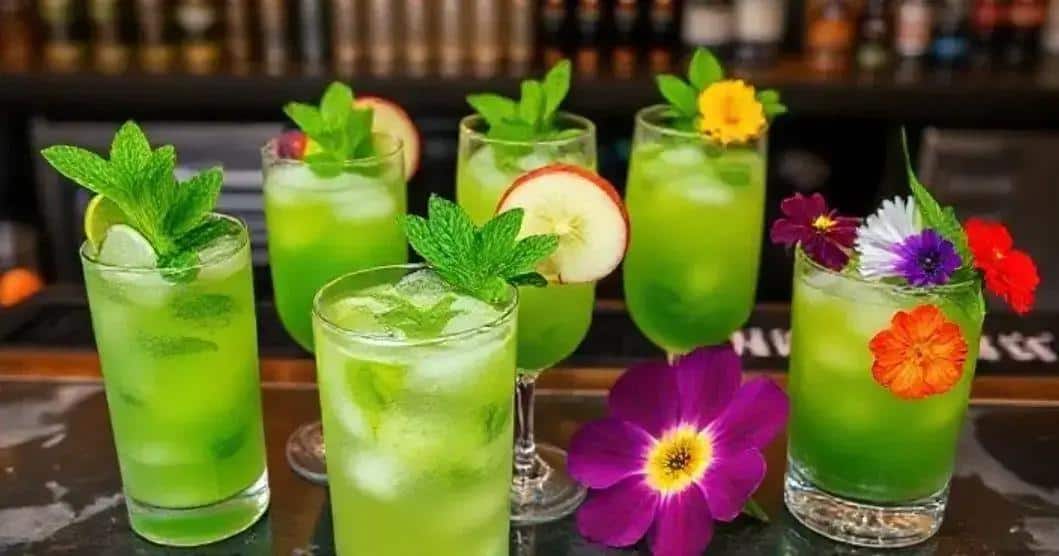 Garnishing Ideas for Your Green Drink with Liqueur