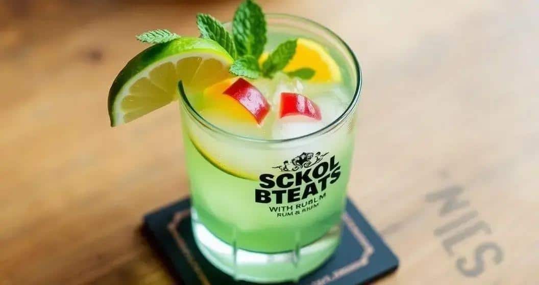 Garnishing Tips for Skol Beats with Rum and Mint
