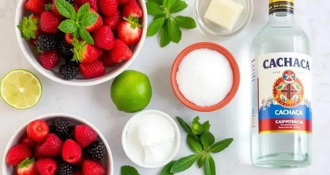 Ingredients for Red Berry Caipirinha