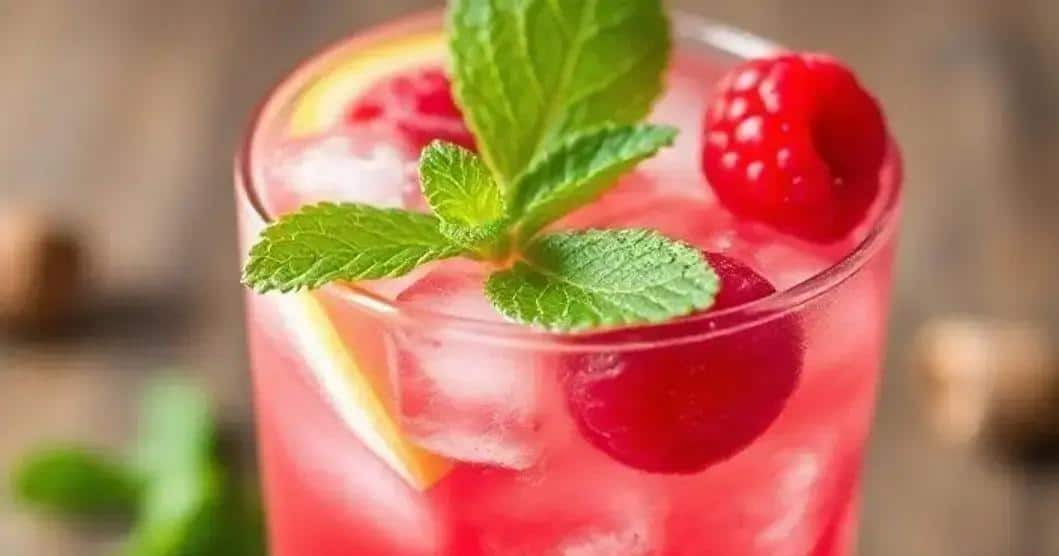 Lemon and Raspberry Drink with Mint Syrup: A Refreshing Delight