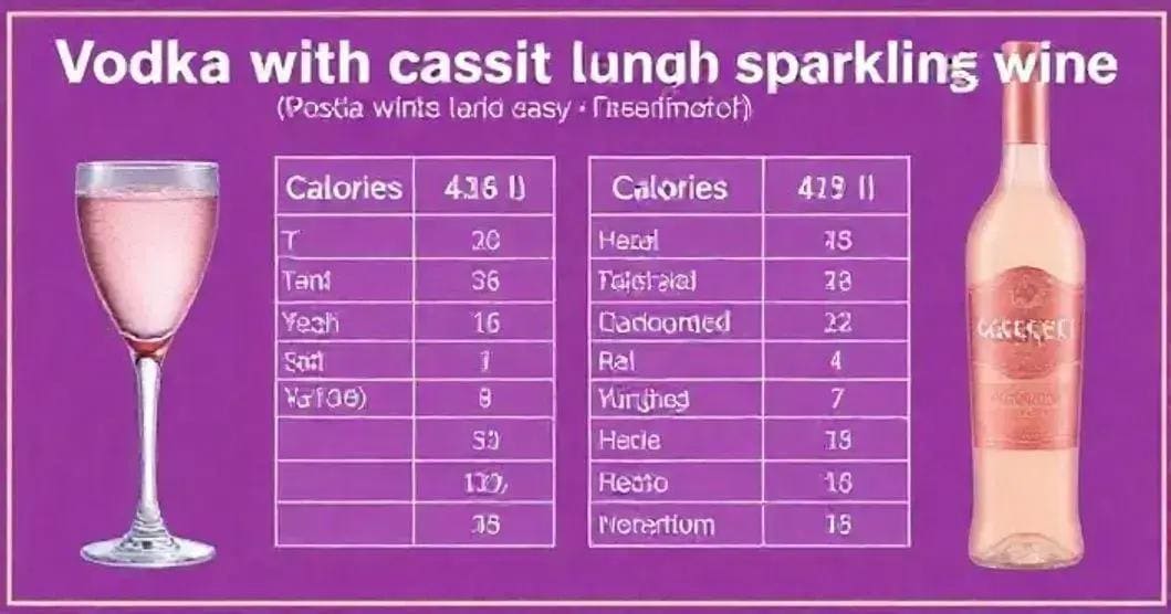 Nutritional Information of Vodka with Cassis Liqueur and Sparkling Wine