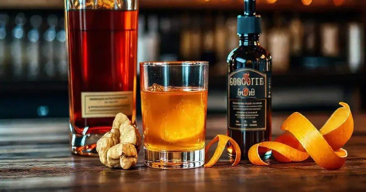 Old Fashioned with Honey Syrup and Ginger: Key Ingredients