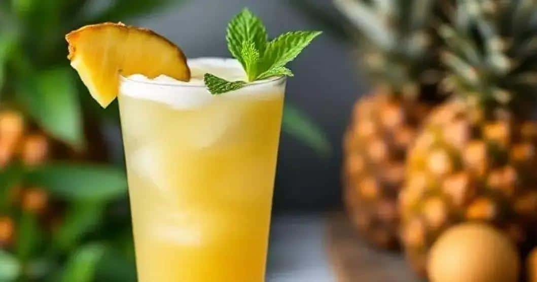 Pineapple Caipirinha with Mint Foam: A Tropical Twist on a Classic Drink