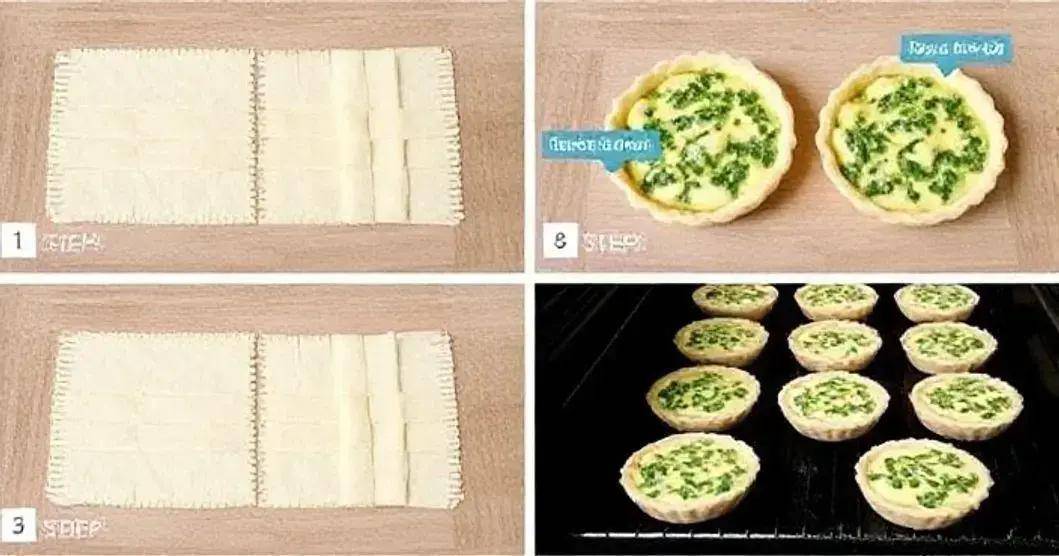 Preparation Method for Mini Spinach and Cheese Quiches