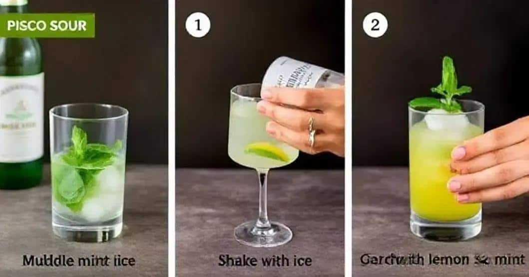 Preparation Method for Pisco Sour with Sicilian Lemon and Mint
