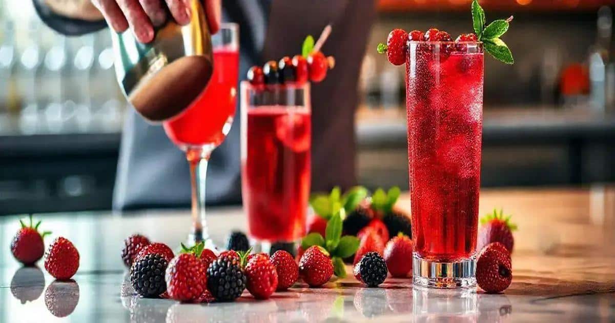 Preparation Method for the Vodka and Red Berry Sparkling Wine Cocktail