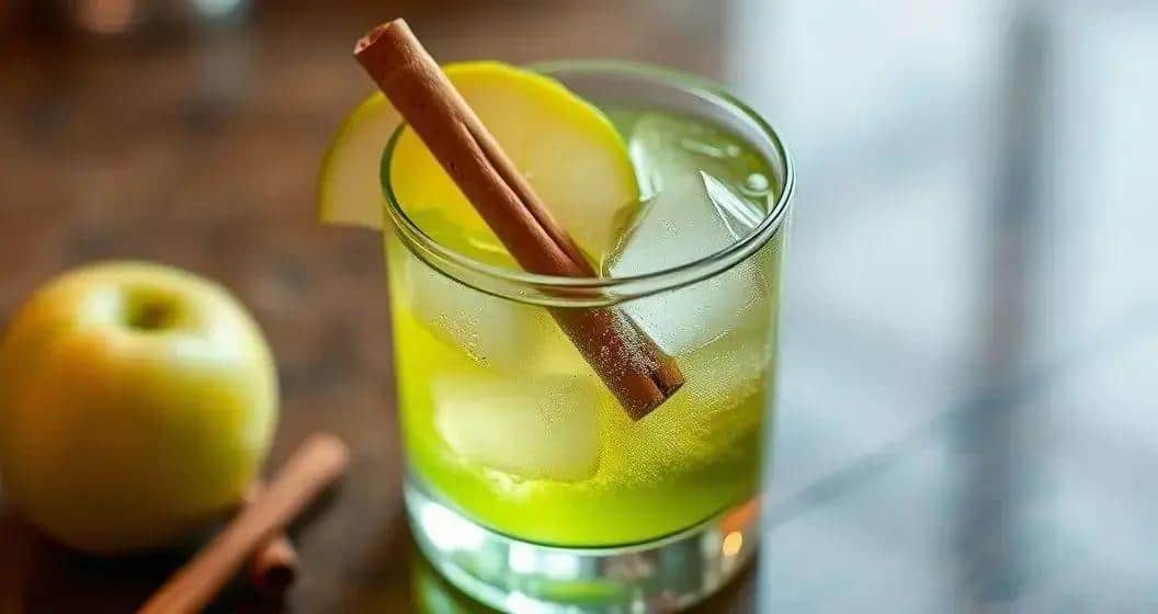 Preparation Method for Whisky with Green Apple Soda and Cinnamon