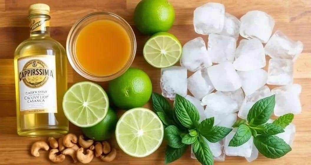 Recipe Ingredients for Cashew Caipiríssima with Coconut Syrup Recipe Ingredients for Cashew Caipiríssima with Coconut Syrup