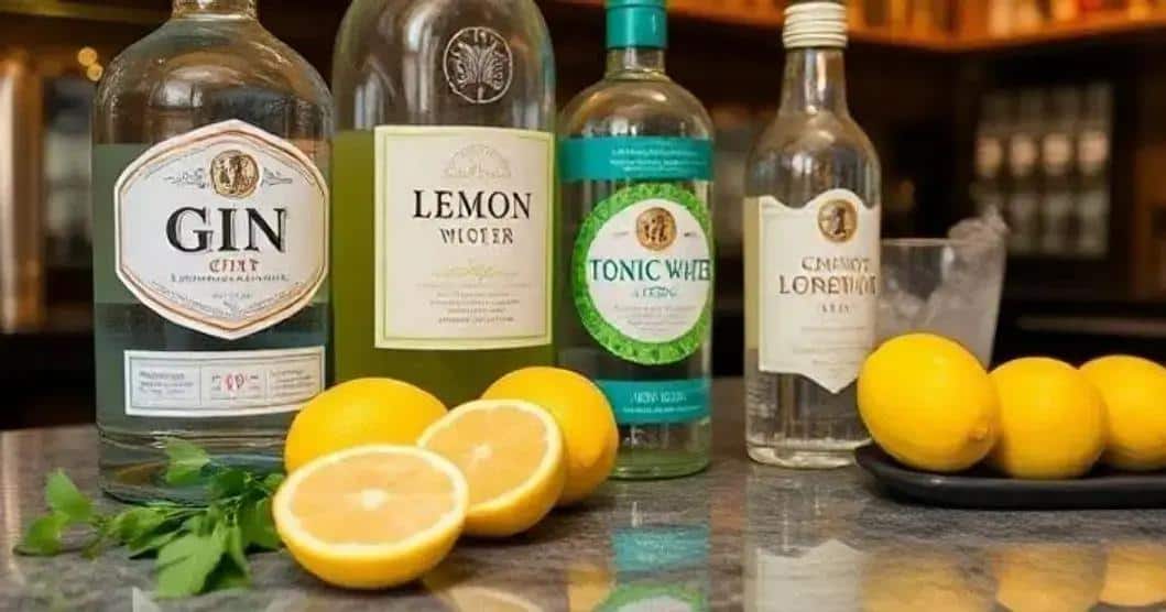 Recipe Ingredients for Gin and Tonic with Lemon Liqueur