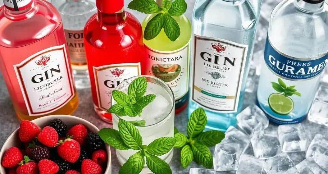 Recipe Ingredients for Gin and Tonic with Red Berry Liqueur