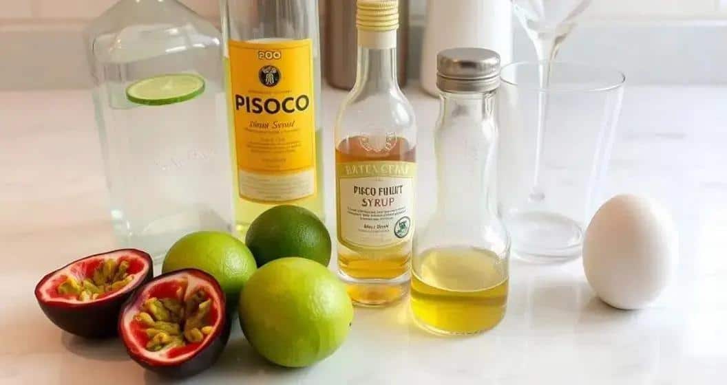 Recipe Ingredients for Pisco Sour with Passion Fruit Foam