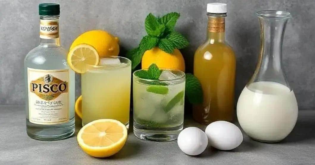 Recipe Ingredients for Pisco Sour with Sicilian Lemon and Mint