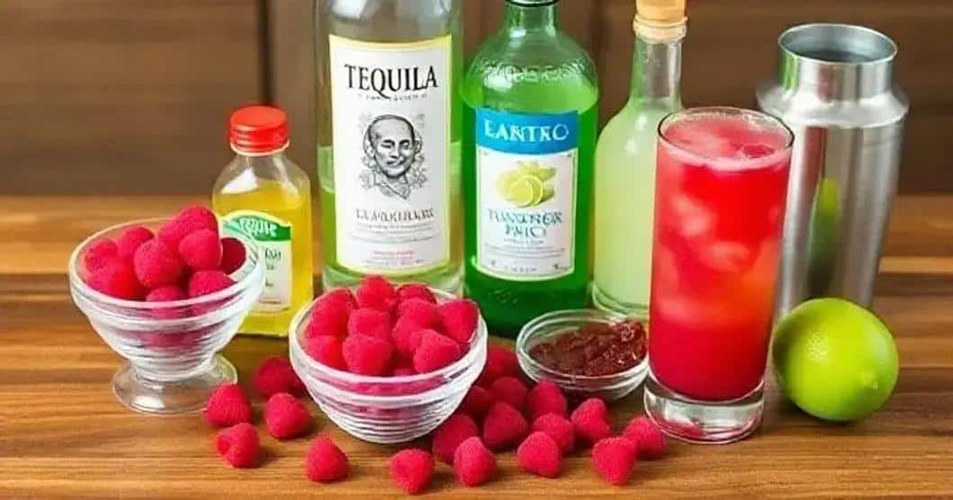Recipe Ingredients for Raspberry Margarita with Tequila