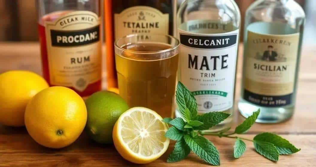Recipe Ingredients for Rum with Mate Tea and Sicilian Lemon