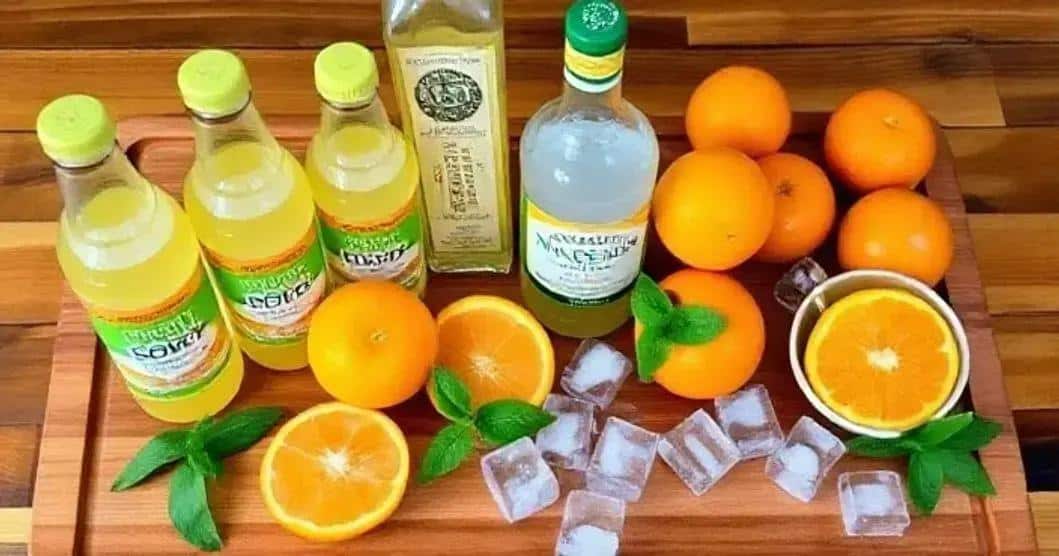 Recipe Ingredients for Tangerine Soda with Coconut Liqueur