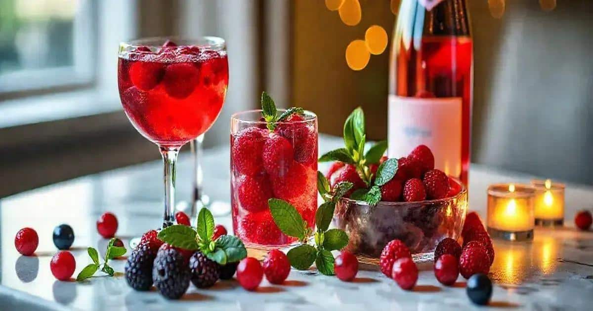Recipe Ingredients for Vodka and Red Berry Sparkling Wine Cocktail