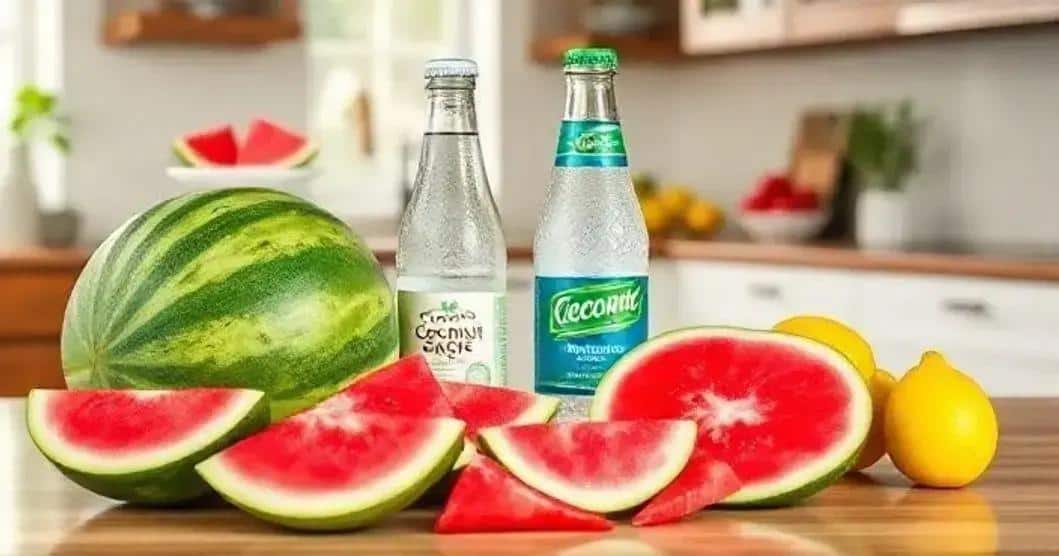 Recipe Ingredients for Watermelon Soda with Coconut Foam