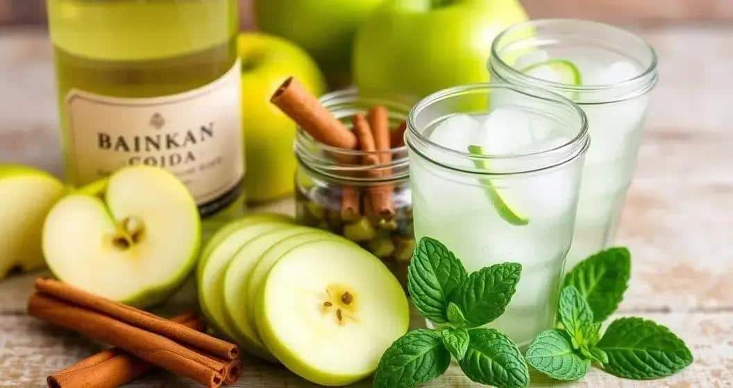 Recipe Ingredients for White Wine with Green Apple Soda and Cinnamon