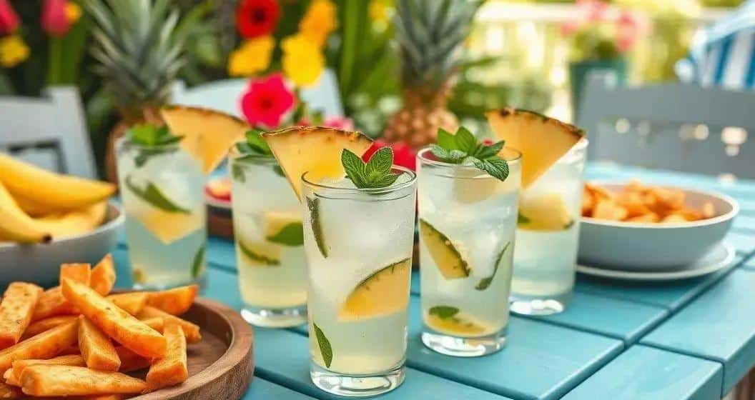 Serving Suggestions for Pineapple Soda with Mint and Basil Serving Suggestions for Pineapple Soda with Mint and Basil
