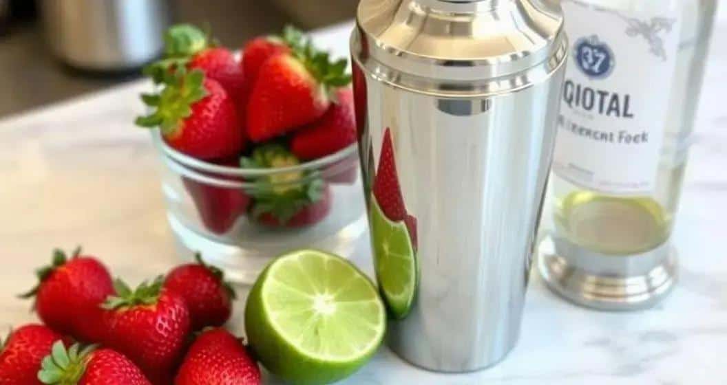Step-by-step Preparation Method for Tequila with Strawberry Foam