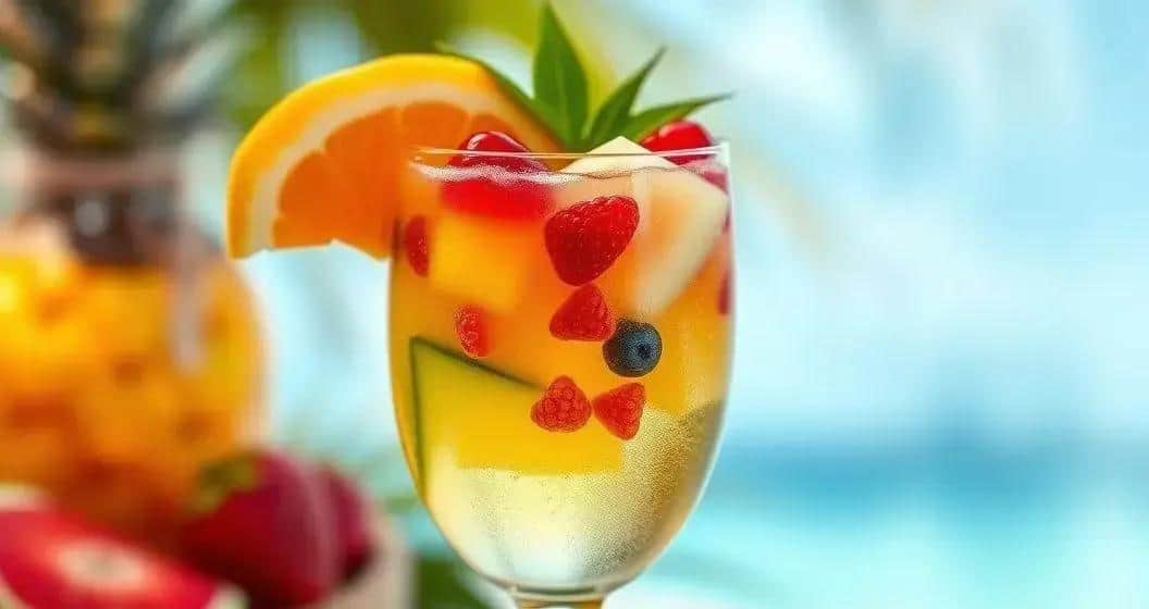 Tropical Punch with Rum and Sparkling Wine: A Refreshing Summer Delight