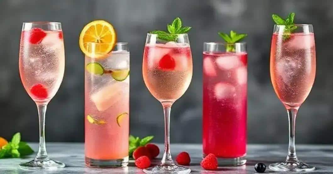 Unique Twists on Champagne with Raspberry Juice and Mint