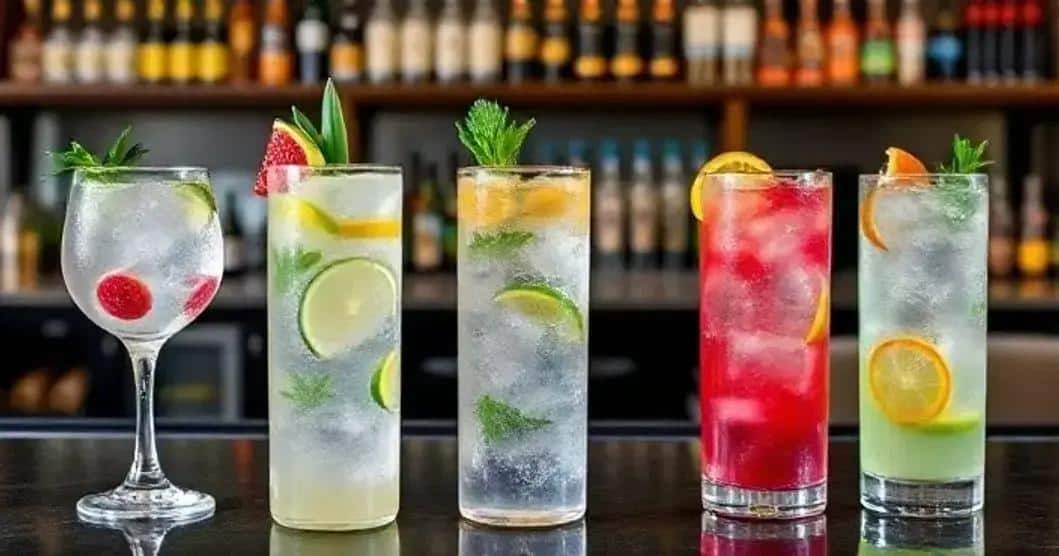 Variations of Gin and Tonic with Lemon Liqueur