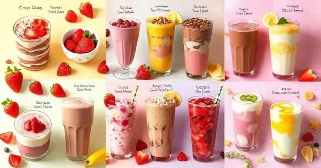 Variations of Strawberry and Banana Drink with Condensed Milk