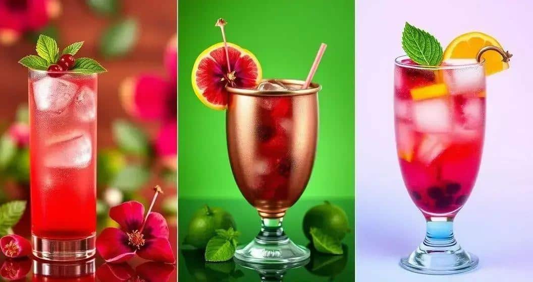 Variations of Vodka Cocktails with Hibiscus