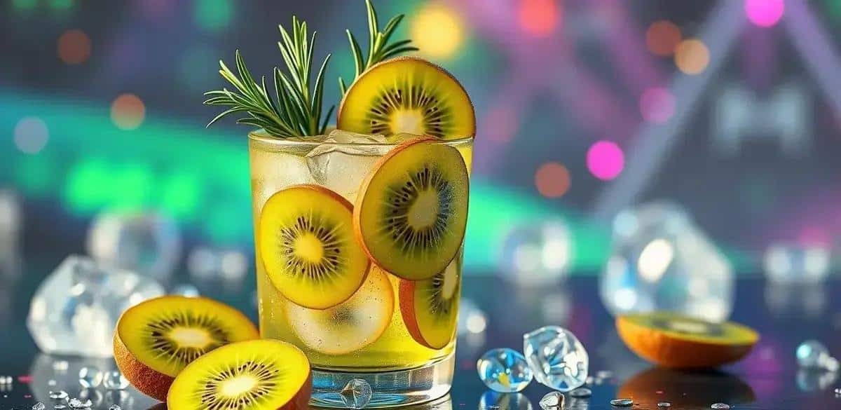 Cómo servir el ice con jugo de kiwi y romero