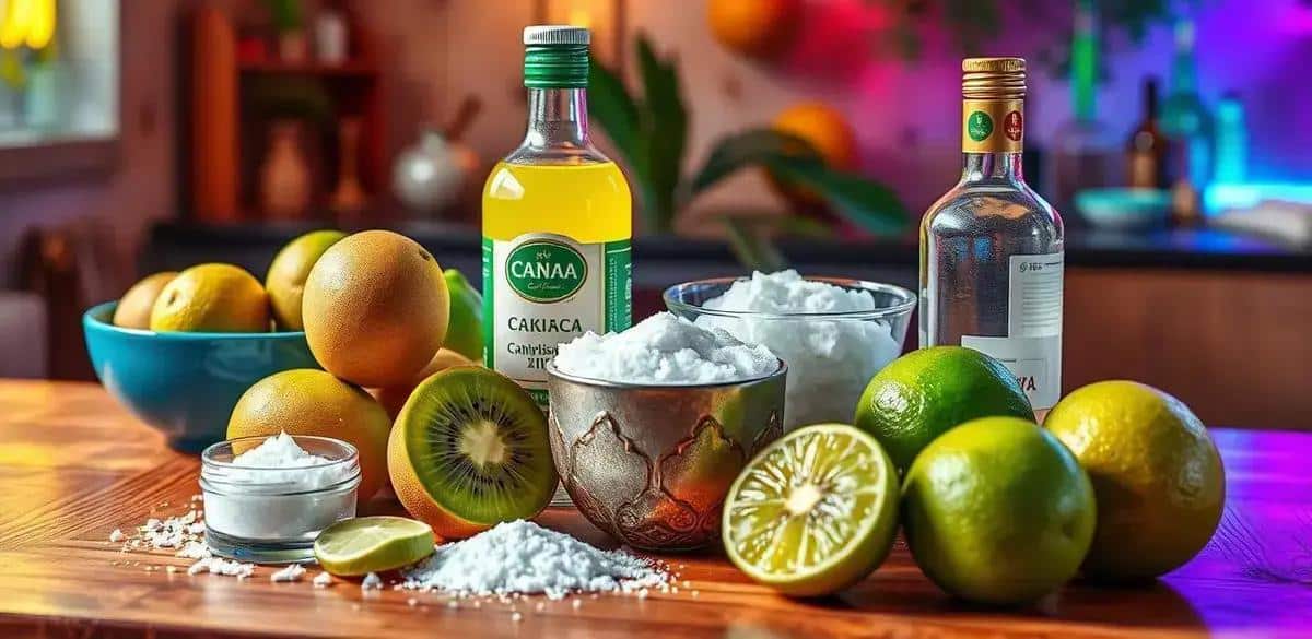 Ingredientes da Caipiríssima de kiwi