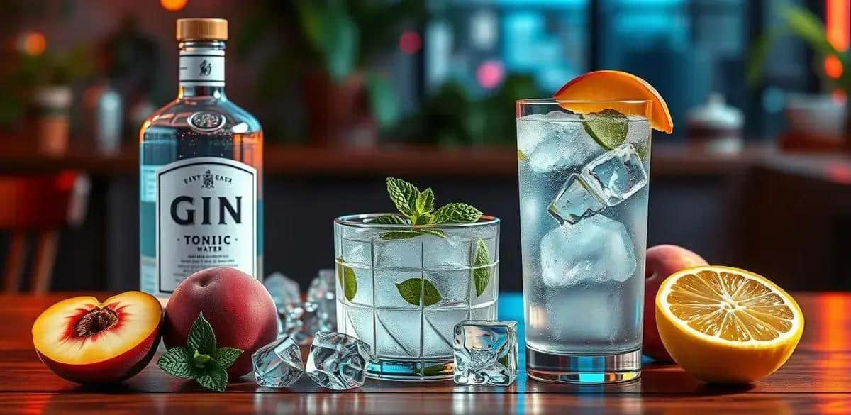 Ingredientes de la Gin tónica con durazno