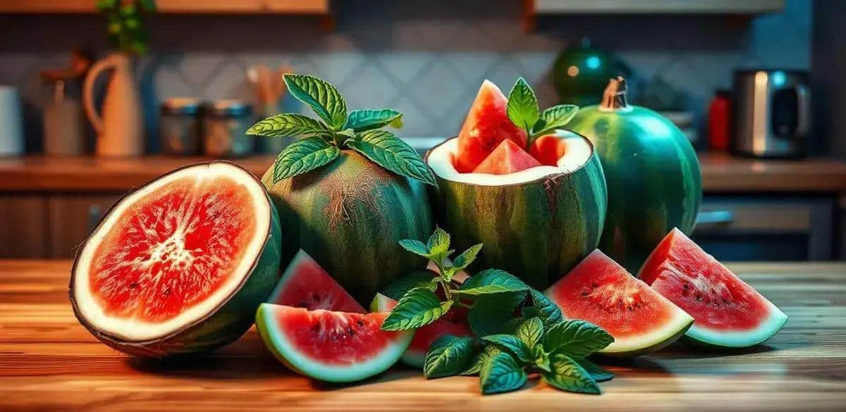 Ingredientes para Agua de Coco con Jugo de Sandía y Menta